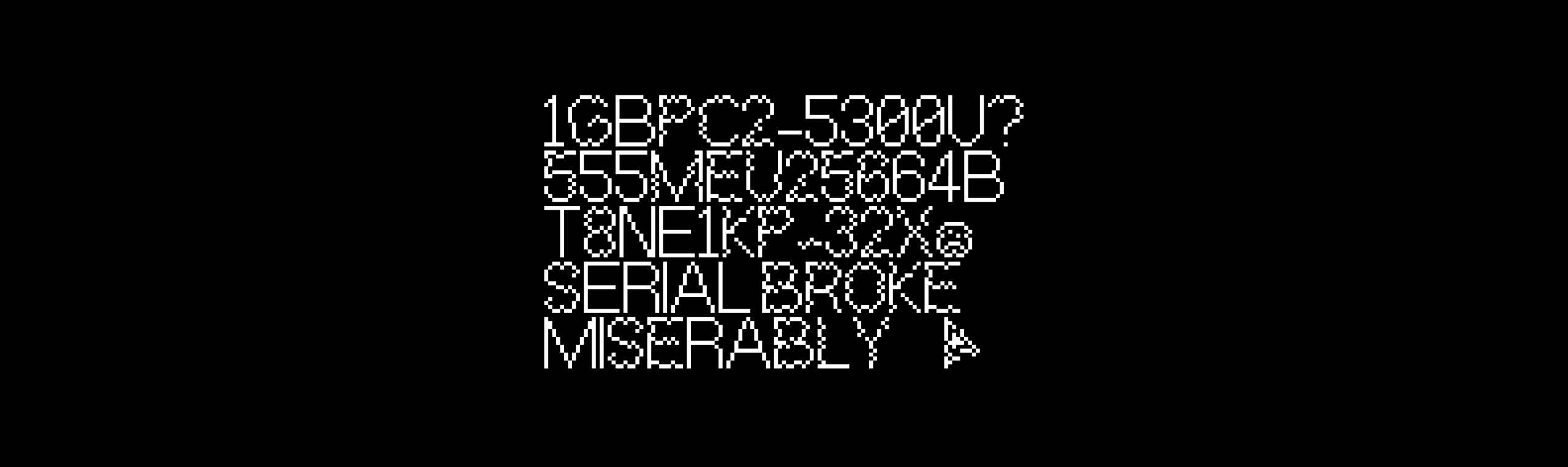 A bloc of text displaying the multiple glyphs of Xenon256 typeface.